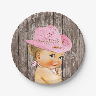 Assiettes En Carton Baby shower rustique Cowgirl