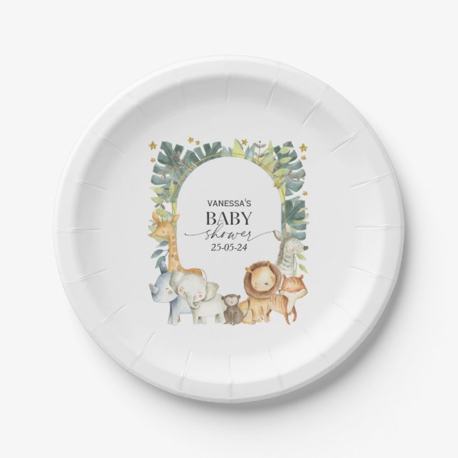 Assiettes En Carton Baby shower Safari (Devant)