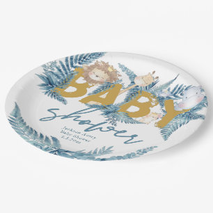 Assiettes En Carton Baby shower Safari Animaux sur mesure
