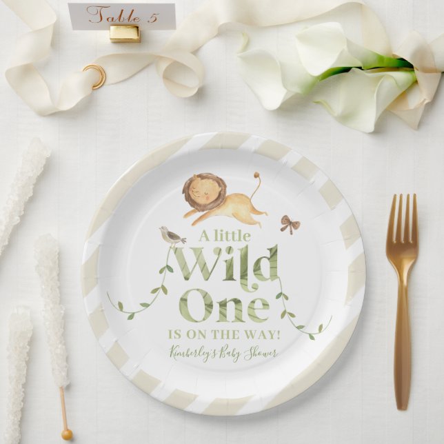 Assiettes En Carton Baby shower Safari Jungle Personnalisé (Mariage)