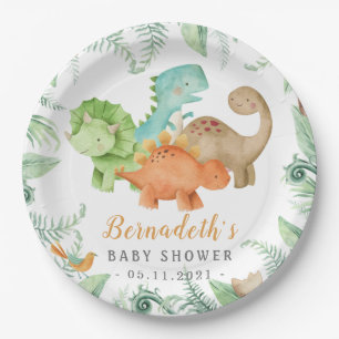 Assiettes En Carton Baby shower sauvage de Dinosaures