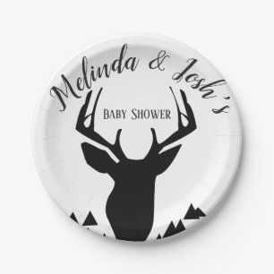 Assiettes En Carton Baby shower sauvage Deer Antler Buck