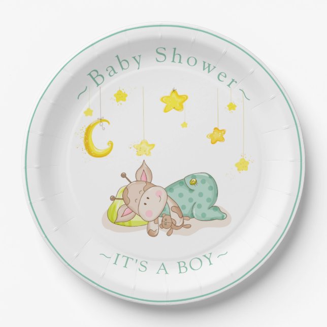 Assiettes En Carton Baby shower sauvage Jungle Safari (Devant)