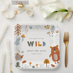 Assiettes En Carton Baby shower Scandi Wild Tropical Woodland Animaux