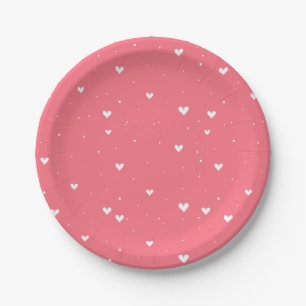 Assiettes En Carton Baby shower simple Elephant & Coeur Rouge Balloon