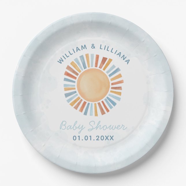 Assiettes En Carton Baby shower solaire (Devant)