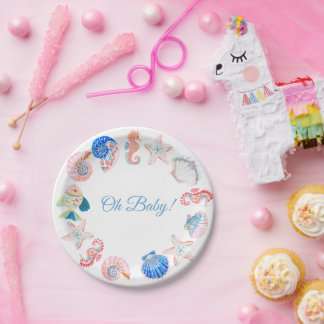 Assiettes En Carton Baby Shower Sous les Mers