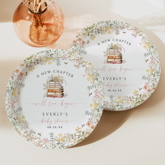Assiettes En Carton Baby shower Storybook Plaque de papier Fleur sauva (Créateur téléchargé)