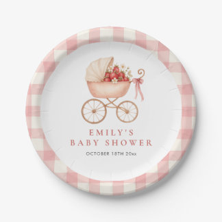 Assiettes En Carton Baby Shower Sucré aux Fraises