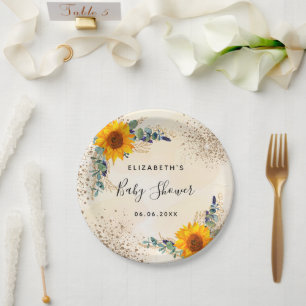 Assiettes En Carton Baby shower tournesol eucalyptus parties scintilla