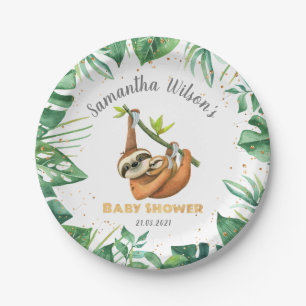 Assiettes En Carton Baby shower Tropical Mignonne 