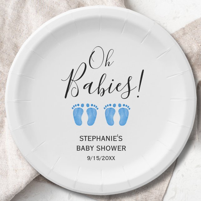 Assiettes En Carton Baby shower Twin Boys (Créateur téléchargé)