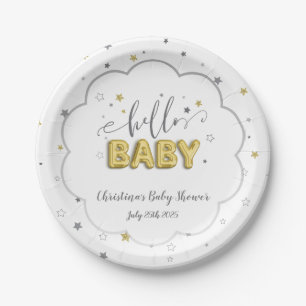 Assiettes En Carton Baby shower Twins Neutre Genre Twins Stars
