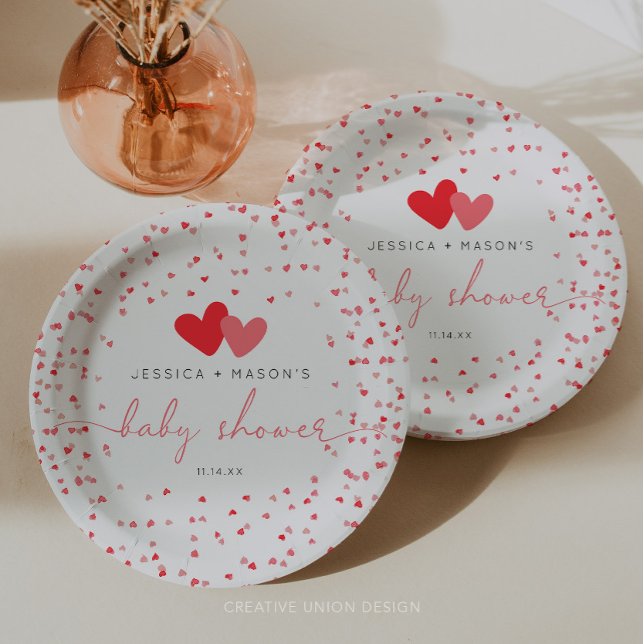 Assiettes En Carton Baby shower Valentine Little Sweetheart (little sweetheart baby shower)