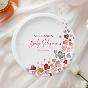 Assiettes En Carton Baby shower Valentines de Little Sweetheart