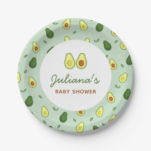 Assiettes En Carton Baby shower vert Saint-Guacamole Avocado