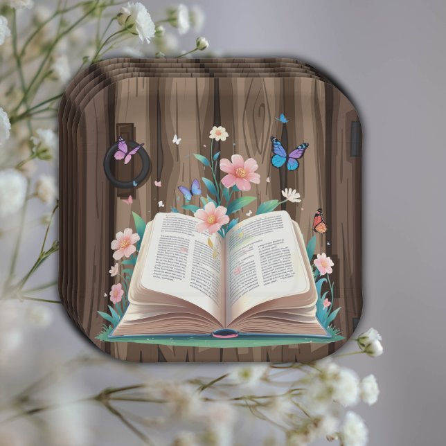 Assiettes En Carton Baby shower Whimsical Rustic Storybook (Créateur téléchargé)