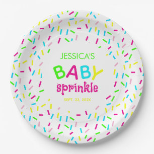 Assiettes En Carton Baby Sprinkle Shower Sprinkles arc-en-ciel coloré