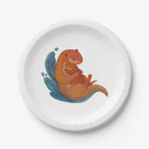 Assiettes En Carton babyshower loutre de mer plaques à thème