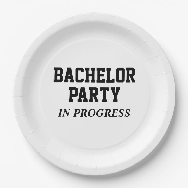 Assiettes En Carton Bachelor Party en cours (Devant)