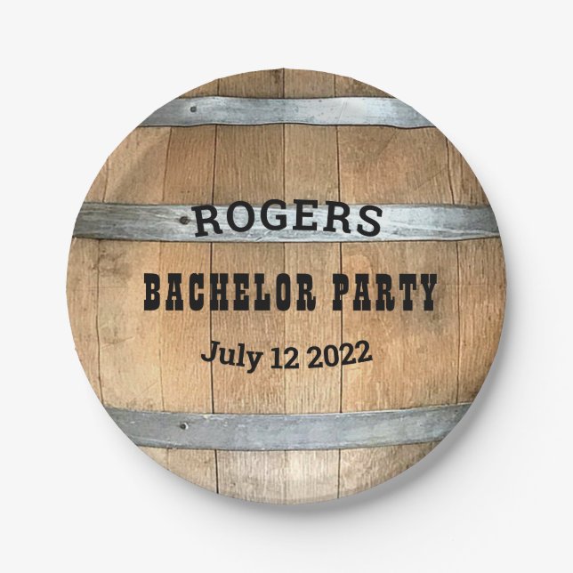 Assiettes En Carton Bachelor Party Russe Whiskey Barrel (Devant)