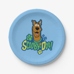 Assiettes En Carton Badge de caractère Empreinte de patte Scooby-Doo