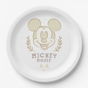 Assiettes En Carton Badge Sportif Mickey Mouse Pastel