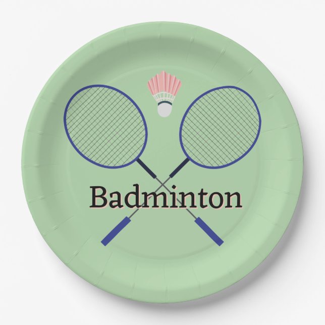 Assiettes En Carton Badminton Design (Devant)