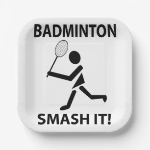 Assiettes En Carton Badminton Smash It Sports Player Badminton Party