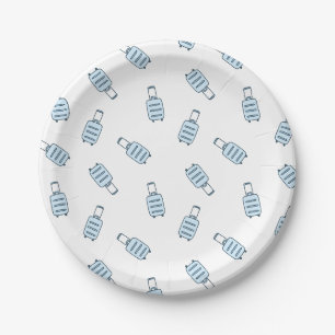 Assiettes En Carton Bagage de cabine Baby shower Motif sans soudure