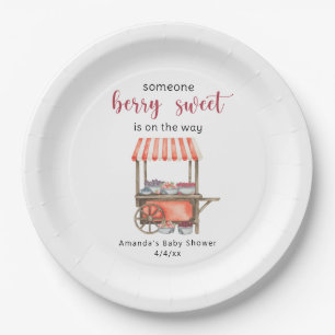 Assiettes En Carton Baie de chariot aquarelle Baby shower
