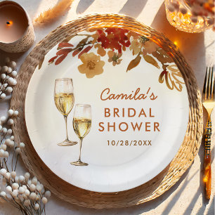 Assiettes En Carton Baigneuse Florale Bohème de Mariée