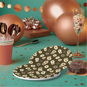 Assiettes En Carton Bains de vanille au chocolat brun motif élégant