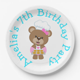 Assiettes En Carton Baking Bear Anniversaire