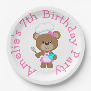 Assiettes En Carton Baking Bear Anniversaire