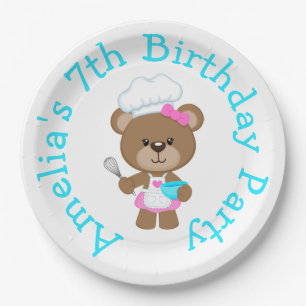 Assiettes En Carton Baking Bear Anniversaire