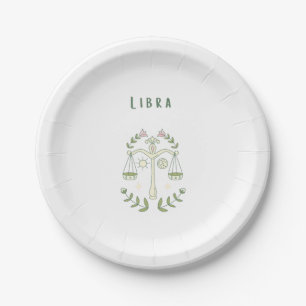 Assiettes En Carton Balance rose, zodiaque, signe du zodiaque