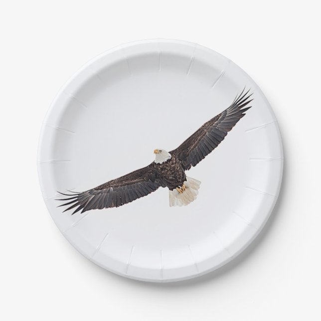 Assiettes En Carton Bald Eagle en vol (Devant)