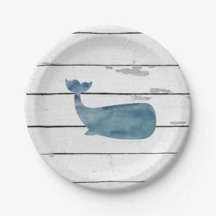 Assiettes En Carton Baleine Bleue Nautical Beach Shiplap