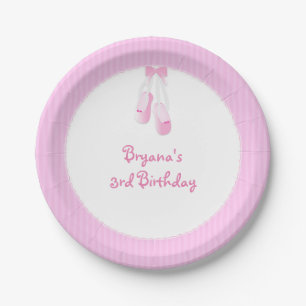 Assiettes En Carton Ballerina Chaussures Ballet Rose Plaques