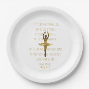 Assiettes En Carton Ballerina Citation Danseuse de ballet Pirouette Da