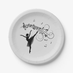 Assiettes En Carton Ballerina Danse avec Musique