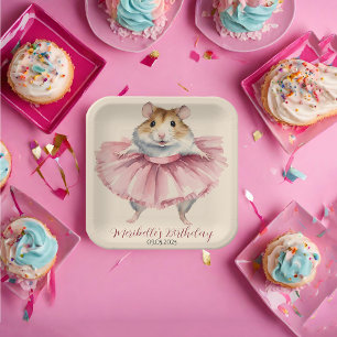 Assiettes En Carton Ballerina Hamster Girl Anniversaire Merci