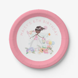 Assiettes En Carton Ballerina Nom 6e fête de fille anniversaire