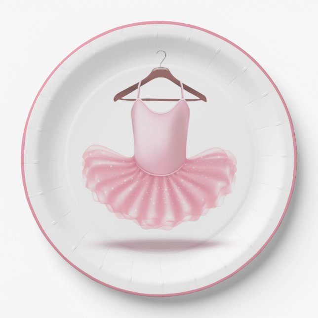 Assiettes En Carton Ballerina Tutu Ballet Rose Girly Elegant Glam (Devant)