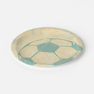 Assiettes En Carton Ballon de football bleu en pastel par Chariklia