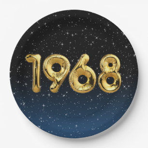 Assiettes En Carton Ballons Anniversaire 1968 Dans Les Étoiles