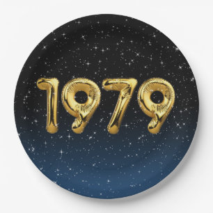 Assiettes En Carton Ballons Anniversaire 1979 Dans Les Étoiles