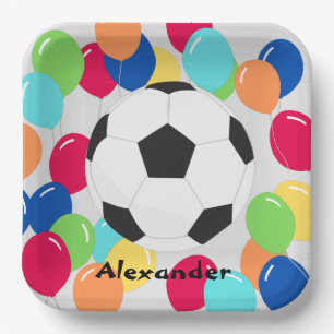 Assiettes En Carton Ballons colorés balle de football amusant Plaques 