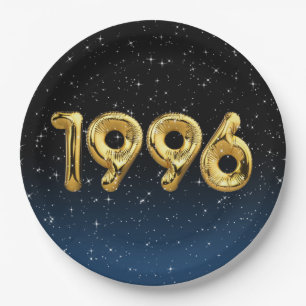 Assiettes En Carton Ballons d'anniversaire 1996 En Stars Plaque en pap